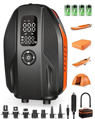 Paddle Board Electric Pump, 18000mAh Rechargeable 20PSI High Pressure SUP Pump, Intelligent Dual Stage Inflation & Deflation, Auto-Off for Stand Up Paddle Boards, Surfing Kite, Tent, Boat