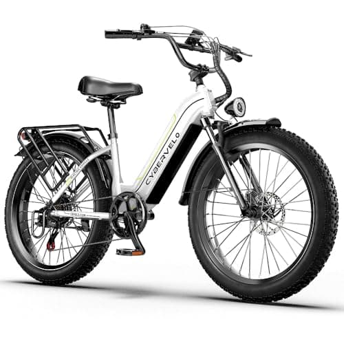 Cybervelo 1000W Peak Electric Bike for Adults,up 80 Miles Removable Battery Ebike, 26" Electric E Bike with 7-Speed,Adult Electric Bicycles for Commute Beach Snow Womens/Man All Terrain
