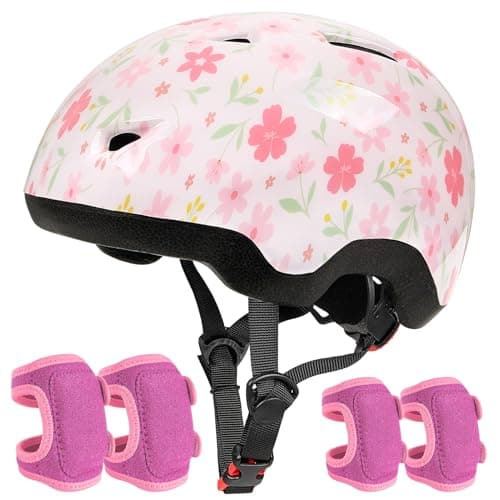 Toddler Helmet, Baby Infant Bike Helmet with Toddler Knee Pads and Elbow Pads Set for Kids 1-3 Years, Adjustable Baby Bike Helmets for Scooter Bicycle