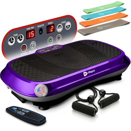 Lifepro Waver Vibration Plate Exercise Machine – High-Intensity Vibration Plate for Lymphatic Drainage – Full-Body Workout Vibrating Platform with Loop Bands – Fitness Equipment for Strength & Toning
