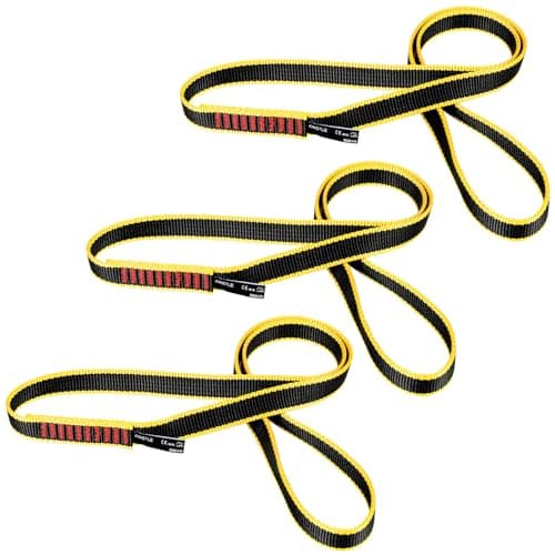 KINGTLE 20MM Nylon Climbing Sling Runner 22kN CE1019/EN566 UIAA Certified,Rock Climbing Webbing Straps for Rock Climbing,Mountaineering, Rappelling,3PCS