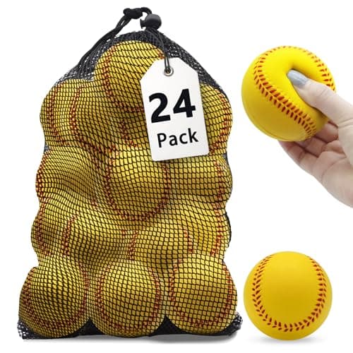 Magicorange Baseball, Foam Baseballs 24 Ball Pack Practice Training Baseballs Unmarked Baseball Soft Toss, Batting, Fielding, Hitting, Pitching (Yellow)