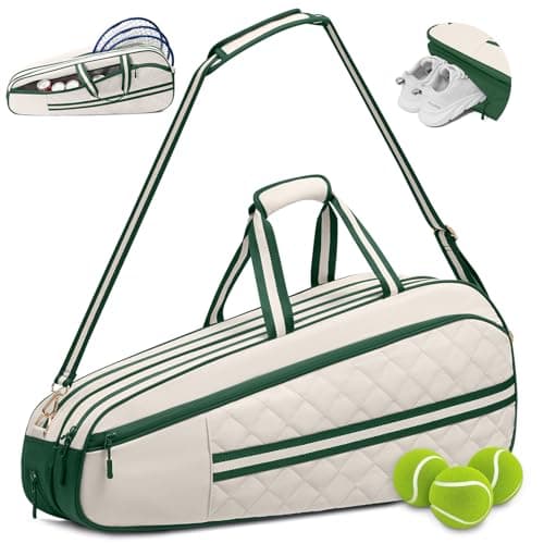 Sucipi Tennis Bag for Women & Men, 3-6 Rackets Tennis Racket Bag with Shoe Compartment & Insulated Pocket, Water-Resistant Gym Bag, Perfect Tennis Accessories for Court Training & Daily Use