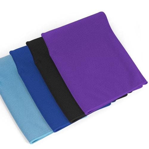 NUOYEE 4 Pack Cooling Towels Wrap for Neck Face,Ice Cold Towel Rags Quick Dry for Gym Fitness Yoga Tennis Cycling Running Hiking Workout Sweat(Multicolor-02)
