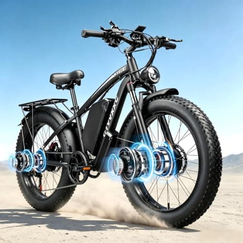 CTVVXXC 9000W Dual Motor Ebike for Adults Men 45MPH - Fast Electric Bike with 52V 34Ah Battery Up to 100 Miles,Lockable Suspension 24" Fat Tire Electric Bicycle for Off-Road Mountain Snow Commuter