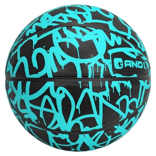 AND1 Fantom Graffiti Rubber Basketball Size 6 (28.5"), Indoor/Outdoor Basketball, Deep Channel Construction, Premium Materials, Vibrant Colors