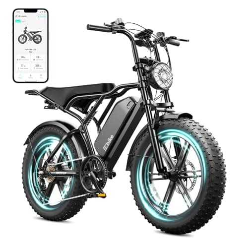 TST Electric Bike for Adults, 1500W Peak Brushless Motor 60 Miles Fat Tire Ebike with 48V 15Ah Removable Battery 20" Electric Dirt Bike Dual Suspension Black