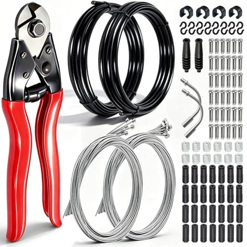 weideer 107PCS Stainless Steel Wire Cutter Bike Brake Cable Housing Shifter Cable Housing Universal Bike Cable Kit Bicycle Brake Cable Shift Cable with Bike Cable End Caps O-Rings