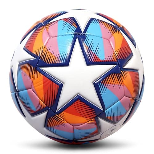 Champhox Size 4 Soccer Ball, Durable Long-Lasting Construction Soccer Balls for Kids Teens Boys Girls Youth Soccer Players Skill Practicing Training Gifts