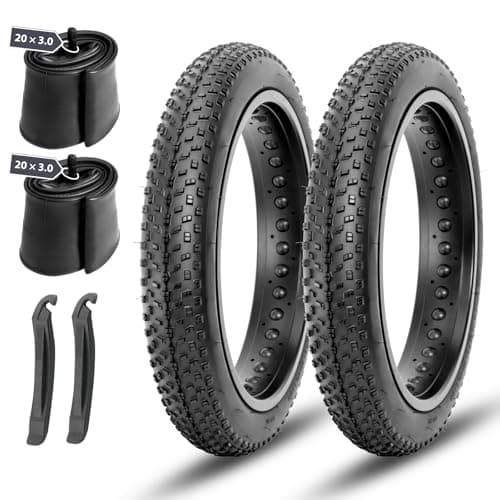 MOHEGIA 20x3.0 Inch Foldable Fat Bike Tires and Tubes Combo, High-Performance Replacement Set for E-Bike/MTB On-Road and Off-Road (2 Tires + 2 Tubes)