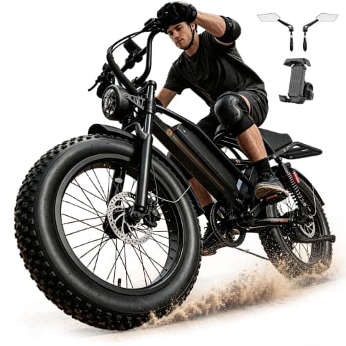 Jasion YR20 Pro Electric Bike for Adults,3000W Peak E Bike, 32MPH Moped Style Ebike, 90 Miles Max Range, 20"x4" Fat Tire Electric Dirt Bike, Full Suspension, Hydraulic Brakes for Beach