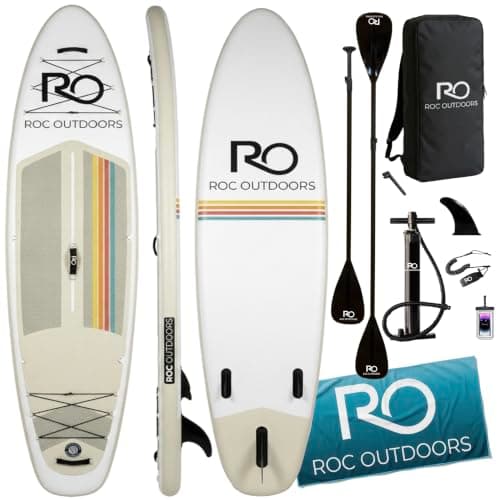 Roc Inflatable Stand Up Paddle Board 10' 6" with Premium SUP Paddle Board Accessories, Wide Stable Design, Non-Slip Comfort Deck for Youth & Adults (Desert Sky)