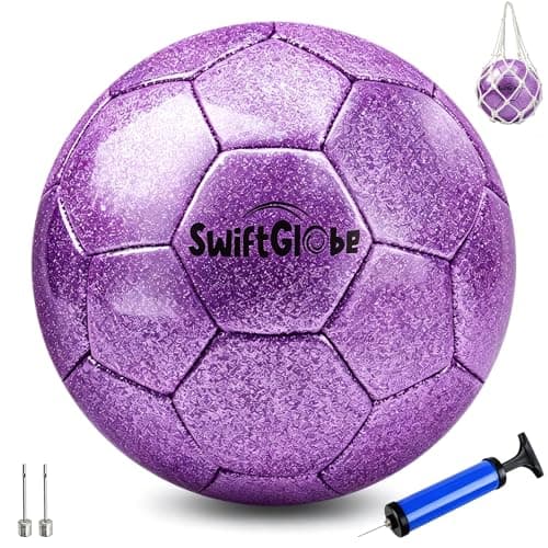 Glitter Pink Size 3 Size 4 Soccer Ball for Kids 3-7 8-12 Beginner Training