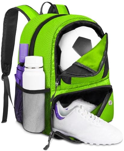 YOREPEK Soccer Backpack, Soccer Bag with Ball Holder and Shoe Compartment