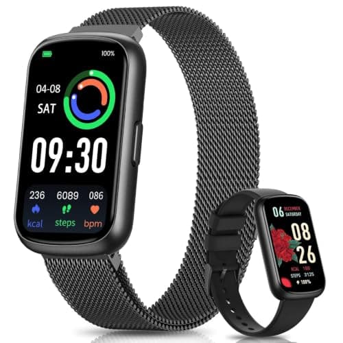 DEKELIFE Fitness Trackers,Smart Watches for Men Women with 24/7 Heart Rate/Sleep Monitor, Fitness Watch with IP68 Waterproof, Health Activity Trackers for Android and iPhone Carbon Black