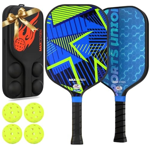 Maxceysen Pickleball Paddles T700 Carbon Fiber Surface Paddle USAPA Approved 16MM High Performance Lightweight Racket with Wide Face Long Grip for Men Women Beginner Starters Partners Couples
