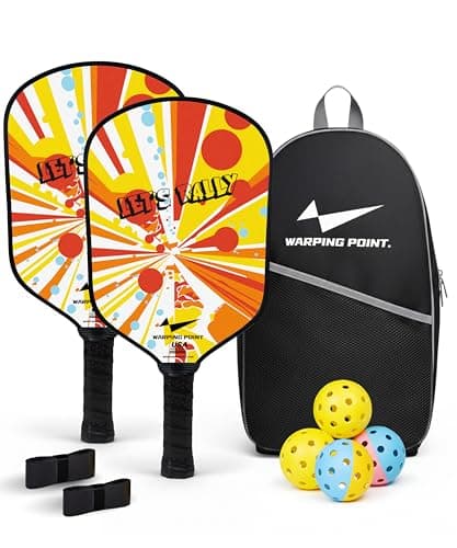 Pickleball Paddles Set of 2, Fiberglass Pickleball Set, Durable & Lightweight USAPA Approved Pickle Ball Rackets 2 Pack Pickleball Gifts for Women with Bag & Outdoor Balls for Men Beginner Adults