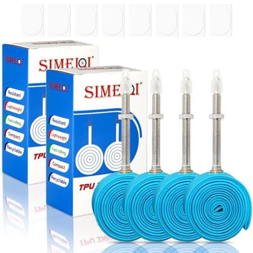 4 Pack Ultralight TPU Bike Inner Tubes 700X18C/23C/25C/28C/30C/32C Presta Valve 45/65/85mm for Road Bicycle Tire (Metal Presta Valve, 45MM)
