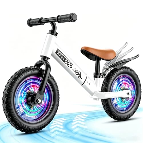 Toddler Balance Bike for 2 3 4 5 Year Old with【Light-Up Wheels & Fender】,Kids Balance Bike, Kids Bicycle for 2-5 Years Old Boy Girl Birthday Christmas Toy Gift,Adjustable Seat/Handlebar,10Min Assembly