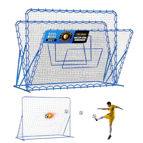 8x6FT Dual-Mode Soccer Rebounder Goal Net, Baseball Rebound Pitch Back Net