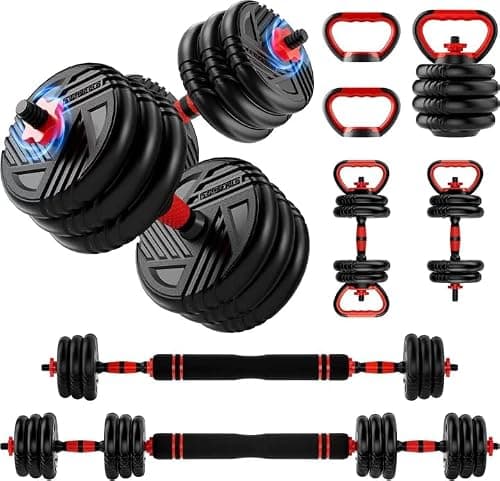 Adjustable Dumbbell Set, 20/30/45/70/90lbs, 5 in 1 Multi-Function Dumbbells