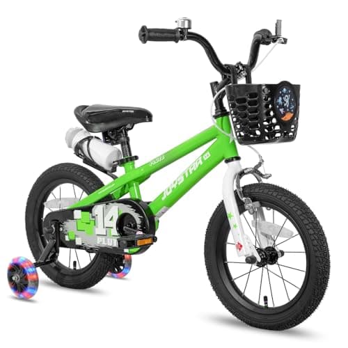 JOYSTAR Pluto Kids Bike 16 Inch Wheel Bikes with Training Wheels for Boys Girls Ages 4-7 Years Water Bottle Included Green