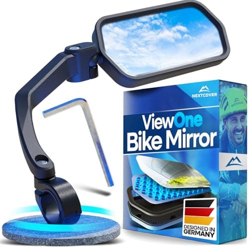 Nextcover® Bike Mirror Handlebar Mount (Right) – HD Glass | Secure & Shake-Free Bicycle Rear View Mirror for EBikes, Mountain Bikes & Scooters – Wide Angle Safety, Bicycle Mirrors
