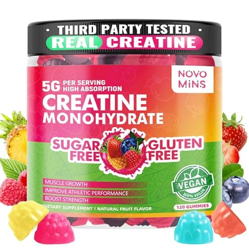 Creatine Monohydrate Gummies 5000mg for Men & Women, Chewables Creatine Monohydrate for Muscle Strength, Muscle Builder, Energy Boost, Pre-Workout Supplement(120 Count)