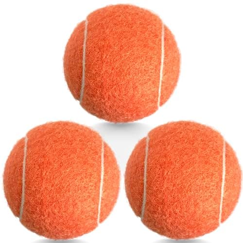 HiBallBall 3 Pack Tennis Balls - Long Lasting Practice Balls for Tennis Beginners, Tennis Training Balls, Dog Fetch Toys (Orange)