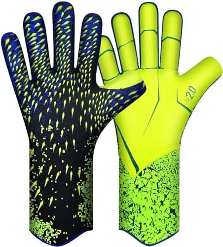 QUICARD Soccer Goalkeeper Gloves, Ultimate Grip Football Goalie Gloves with Size 6/7/8/9/10, Strong Receiver, American Football for Men, Boys, Youth, Adult, Kids and Small Hands (Green, 7)