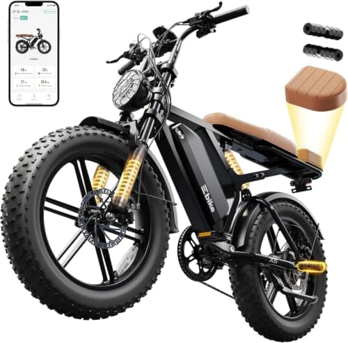 SISIGAD Electric Bike for Adults, 1500W Peak Motor E Bike with 48V 15/15 * 2Ah Battery, 60-100 Miles Range Electric Bicycle, 20" New All-Terrain Ebike with 7 Speeds, Full Suspension