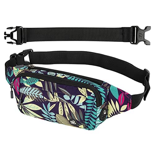 WATERFLY Fanny Pack Waist Bag: Small Hip Pouch Bum Bag Fannie Pack Phanny Fannypack Waistpack Bumbag Beltbag Sport Slim Fashionable for Jogging Hiking Hiker Woman Man