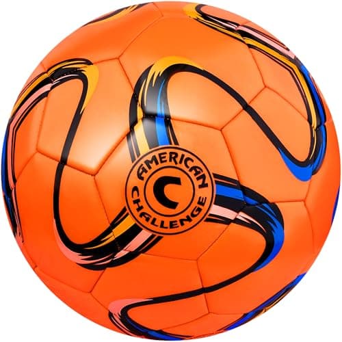 American Challenge Brasilia Soccer Ball – Professional Training Soccer Ball for Grass Fields – Durable TPU Machine Stitched Soccer Balls – Sizes 2, 3, 4 & 5 – Outdoor Practice & Match Play