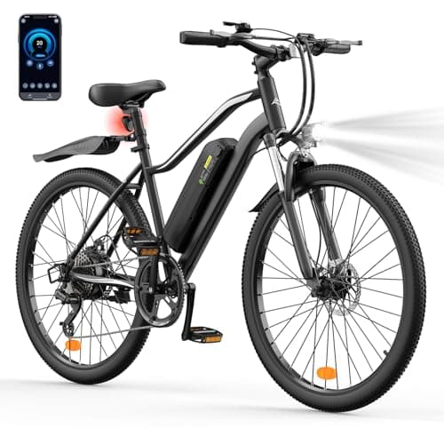Fcgeoi Electric Bike, 1500W Peak Motor, 80 Miles, 20MPH, 26" Tires, Shock Absorber, Adjustable Seat, Commuting Adult Electric Bikes Black