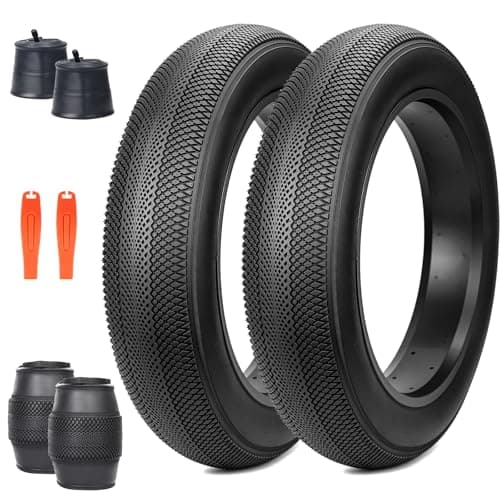 ZUKKA Bike Tire 20x 4.0 Fat Bike Tire Replacement Tire Folding Mountain Bike Tire High-Density Bike Tires for Snow Beach BMX MTB Electric Bike (20x4.0 Inch/2 Tires+2 Tubes+2 Levers)