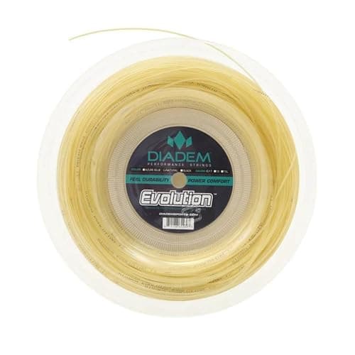 Diadem Evolution Tennis String Reel | Premium Polyamide Monofilament | Comfortable, Durable, and High-Performance String Reel for Frequent Stringers (17 (1.25mm), Natural)