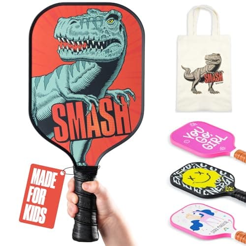 Sportbit Kids Pickleball Paddles Set of 1 or 2 - Child Size Pickleball Paddle for Kids Small and Lightweight - Carbon Fiber Youth Pickleball Paddle Set with Bag for Children Under 12