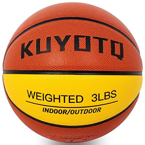 KUYOTQ 3lbs Weighted Heavy Size 7 Training Basketball 29.5" Composite in & Outdoor Heavy Training Weighted Basketball for Improving Ball Handling Dribbling Passing and Rebounding Skill | deflated