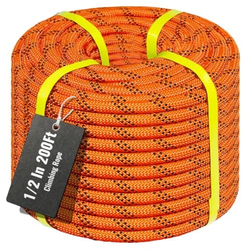 Brobantle 1/2 Inch Arborist Rope 200FT,9000lbs Double Braided Arborist Bull Rope for Tree Rigging & Pulling,Heavy Duty Rope for Tree Work,Rappelling, Swing Sailing Hiking Camping