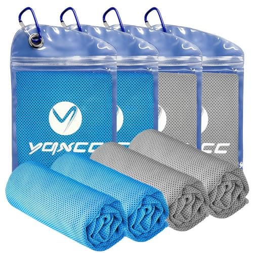 YQXCC 4 Pack Cooling Towels 40"x12", Microfiber Ice Towels for Neck & Face, Soft Breathable Cool Rags for Gym Yoga Golf Running Camping Hot Weather