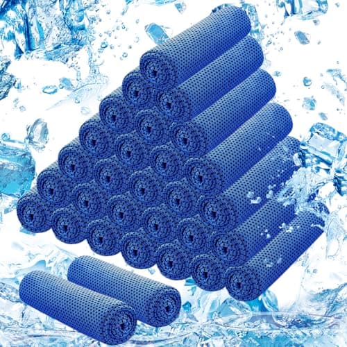 LYDTICK 30Pack Cooling Towels for Neck and Face (40"x12"), Ice Microfiber Cooling Towels Bulk for Workout Chill Sweat Towels Cooling Neck Wraps for Gym Yoga Golf Running Sport