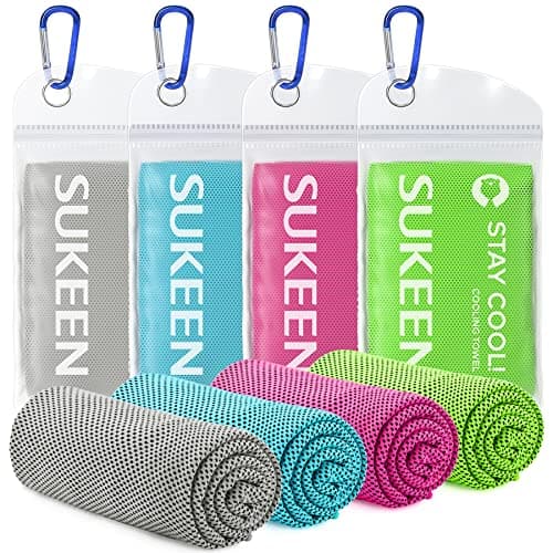Sukeen 4pack Cooling Towel (40"x12"), Ice Towel,Soft Breathable Chilly Towel,Microfiber Towel for Yoga,Sport,Running,Gym,Workout,Camping,Fitness,Workout & More Activities