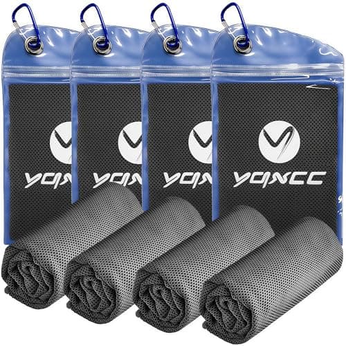 YQXCC 4 Pack Cooling Towels (40"x12"), Cool Neck Towel, Soft Breathable Microfiber for Gym, Yoga, Golf, Running, Camping & Summer Outdoor Activities