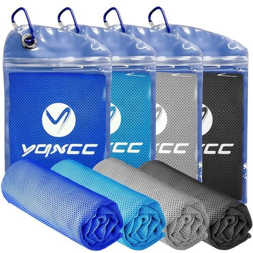 YQXCC 4 Pack Cooling Towels 40"x12", Cool Ice Towels for Neck & Face, Microfiber Soft Breathable Cool Rags for Gym Yoga Golf Running Camping Hot Weather